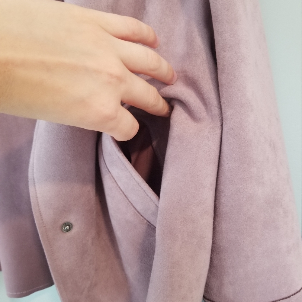 Chico's Purple Faux Suede Jacket Size 0P U.S. Size 4/6P - Picture 3 of 10